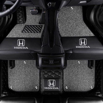 Honda Accord, Fit, Civic, City, Modelə uyğun ayaqaltı - cr-v-double-layer-black-beige-gray-silk-loop