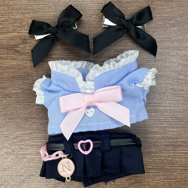 Belt powder chain blue skirt