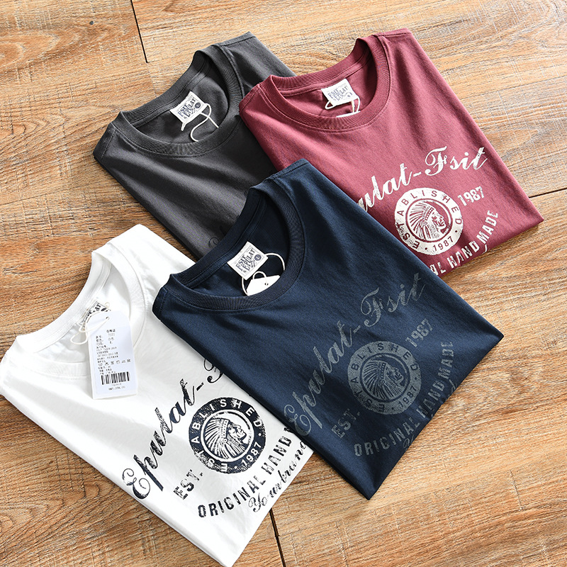 MADE IN CHINA 潮牌订单！复古印第安印花！男士夏季透气短袖T恤