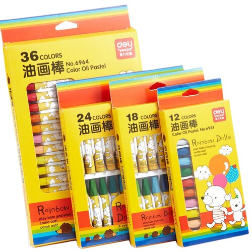 Deli crayons oil pastels for children and students painting art coloring crayons 12 18 24 colors 36 colors can be shipped on behalf of