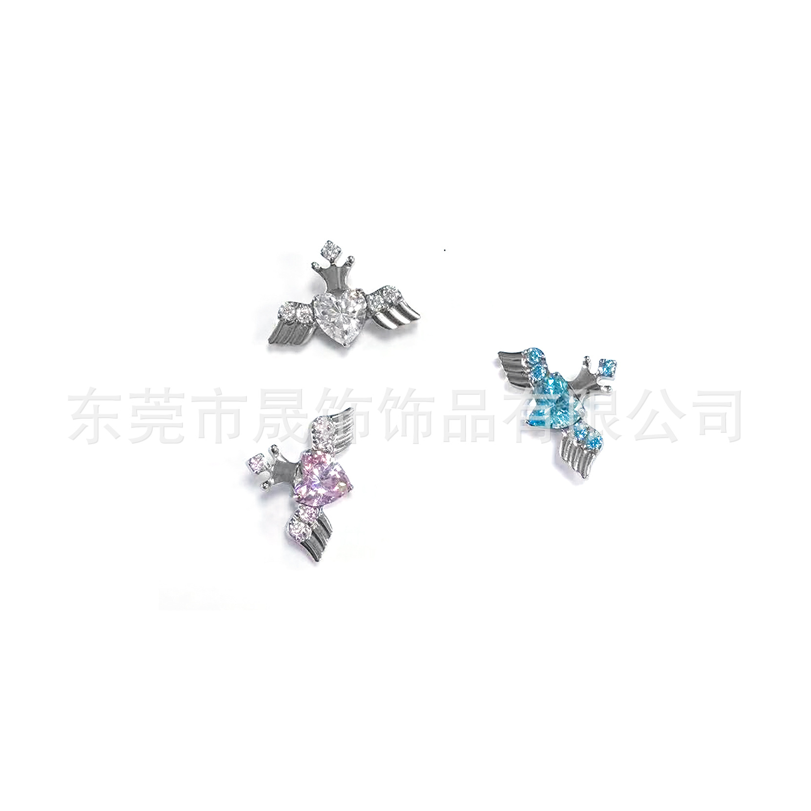 F136 Titanium Alloy Heart 天使翅膀 Ear Stud Studded 5A Cubic Zirconia Helix Cartilage Stud G23 Titanium Internal Thread Piercing Jewelry