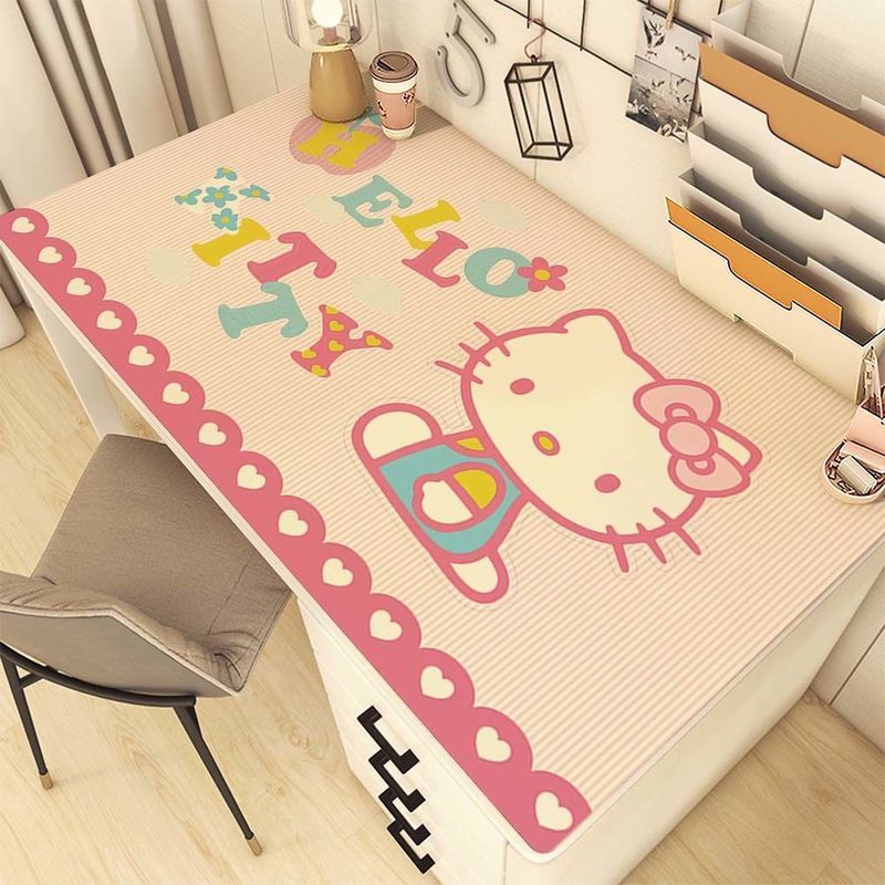 ケイティ猫シリーズかわいい革のテーブルマットins風高颜値化粧台マット子供の本のテーブルマット|undefined