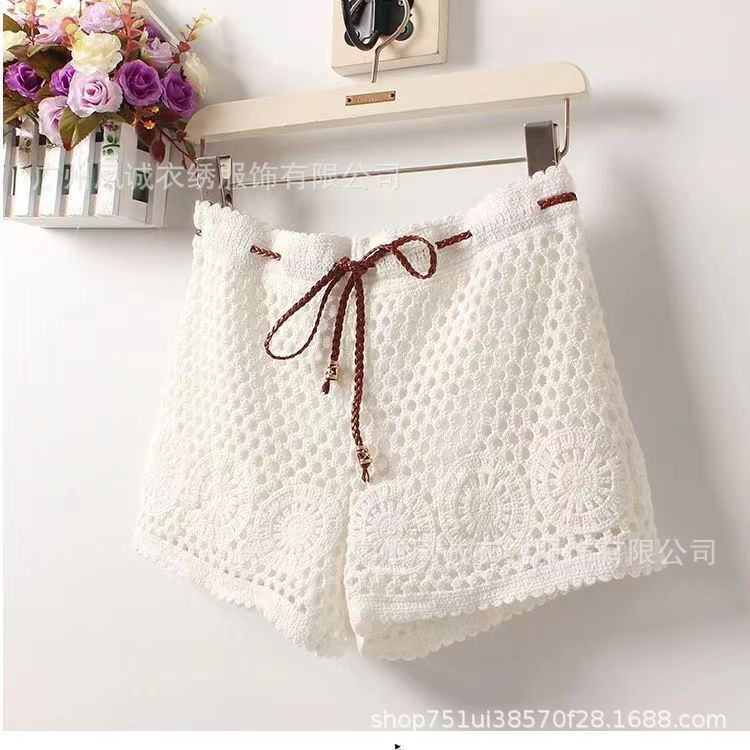 Lace Embroidered Knitted Hollow Loose Shorts Anti-light Safety Pants Women's Outer Wear New Shorts Lace Embroidered Knitted Hollow Loose Shorts Anti-light Safety Pants Women's Outer Wear New Shorts