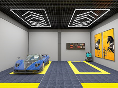 Sala de lavado de coches Estación de luz tienda de belleza led luz de techo de cristal chapado en película taller sin polvo tienda de 4S luz de la parrilla