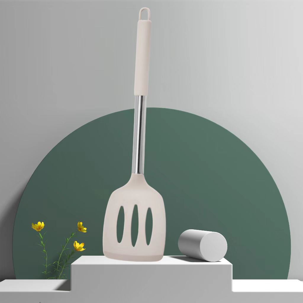 카키색 실리콘 손잡이 강관(주걱 누락)