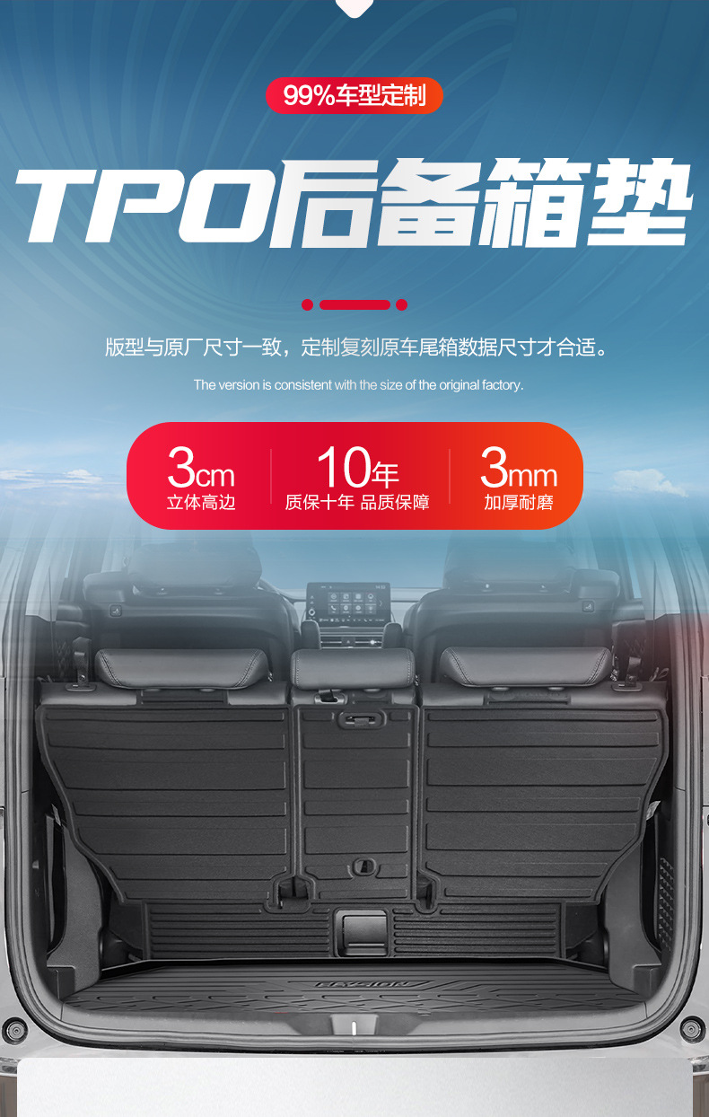Suitable for Honda Ailishen Trunk Mat Interior Modification Full Car Accessories Special Car Decoration TPE Trunk Mat