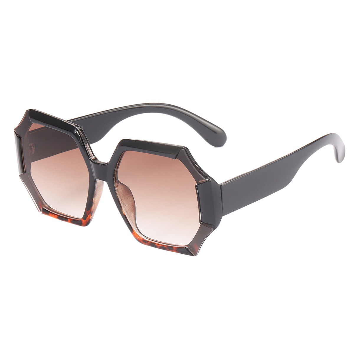 2021 Nuevo polígono marco grande contraste color recorte gafas de sol moda ins Internet celebridad gafas de sol a prueba de sol