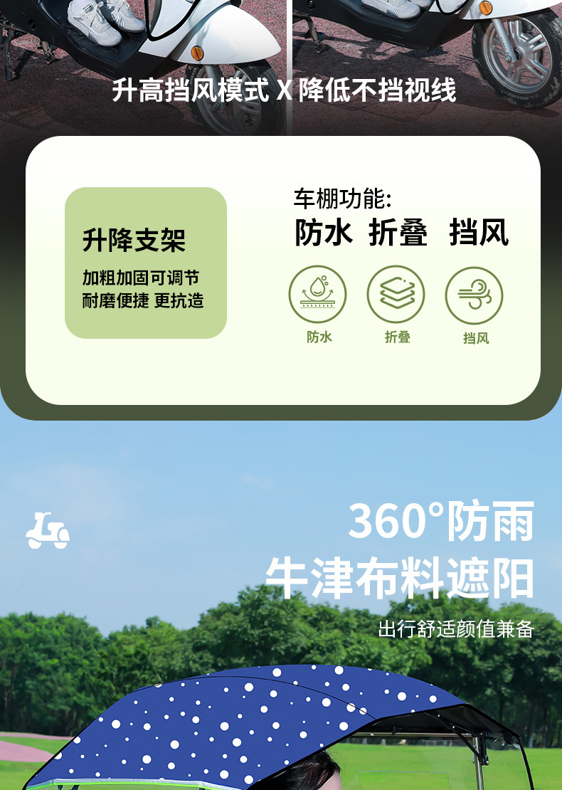 New model rainproof and sunshade umbrella for electric vehicles