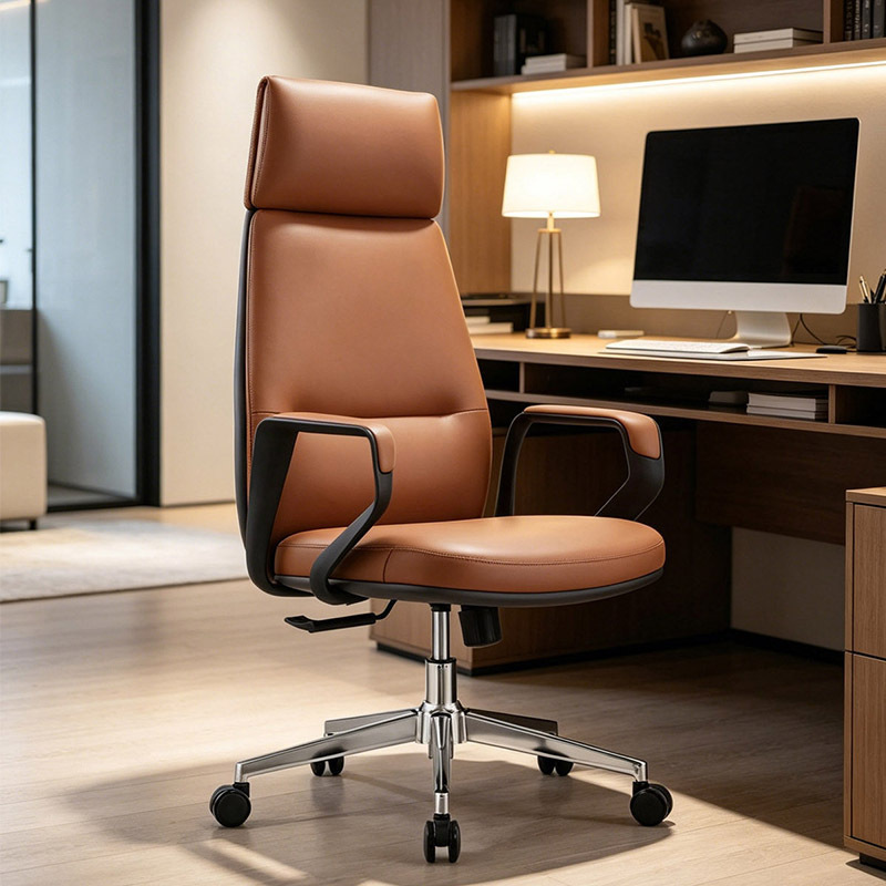 Designer Executive Office Chair, President's Chair, Comfortable Ergonomic Computer Chair, Orange-Red High-End Executive Chair