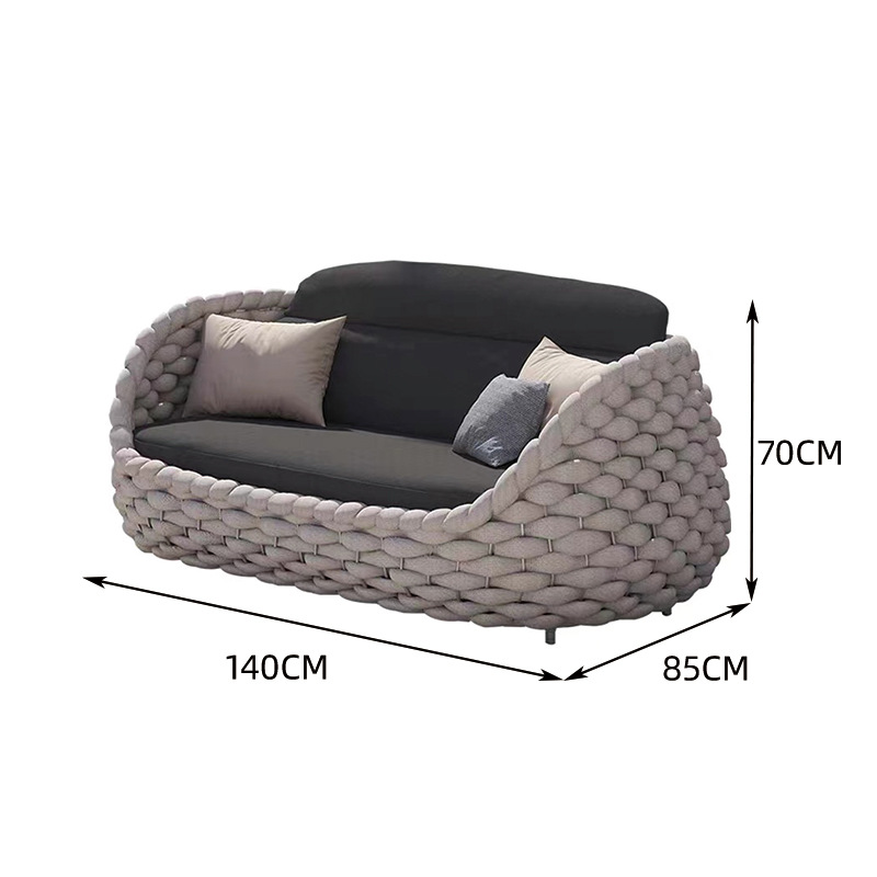 Al Aire Libre de ocio Villa sofá pequeño apartamento al aire libre a prueba de lluvia a prueba de sol Ratán tejido jardín redondo combinación sofá