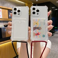 适用苹果15手机套可拆挂钩挂绳手机壳14pro透明气囊