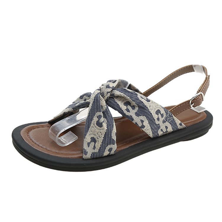 Sommer Neue Brief Tuch Modische und Bequeme Weiche Sohle Duftenden Wind Flache Schnalle Sandalen_voghion.com