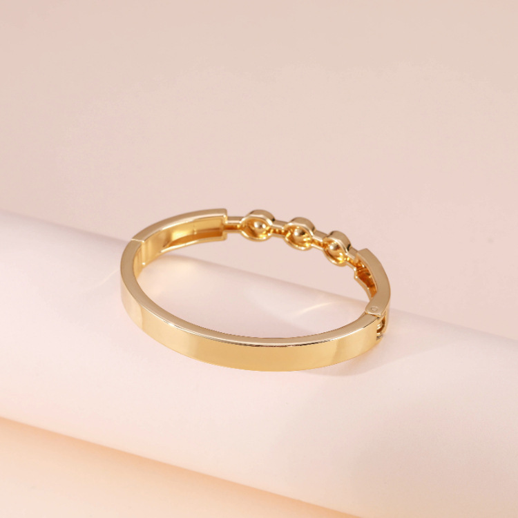 fashion golden bracelet summer new simple diamond open glossy bracelet