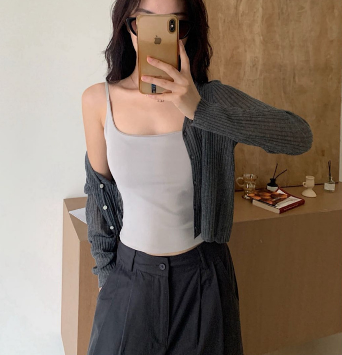 暖小艾702升级版吊带背心修身细肩带女士内衣莫代尔吊带背心上衣|undefined