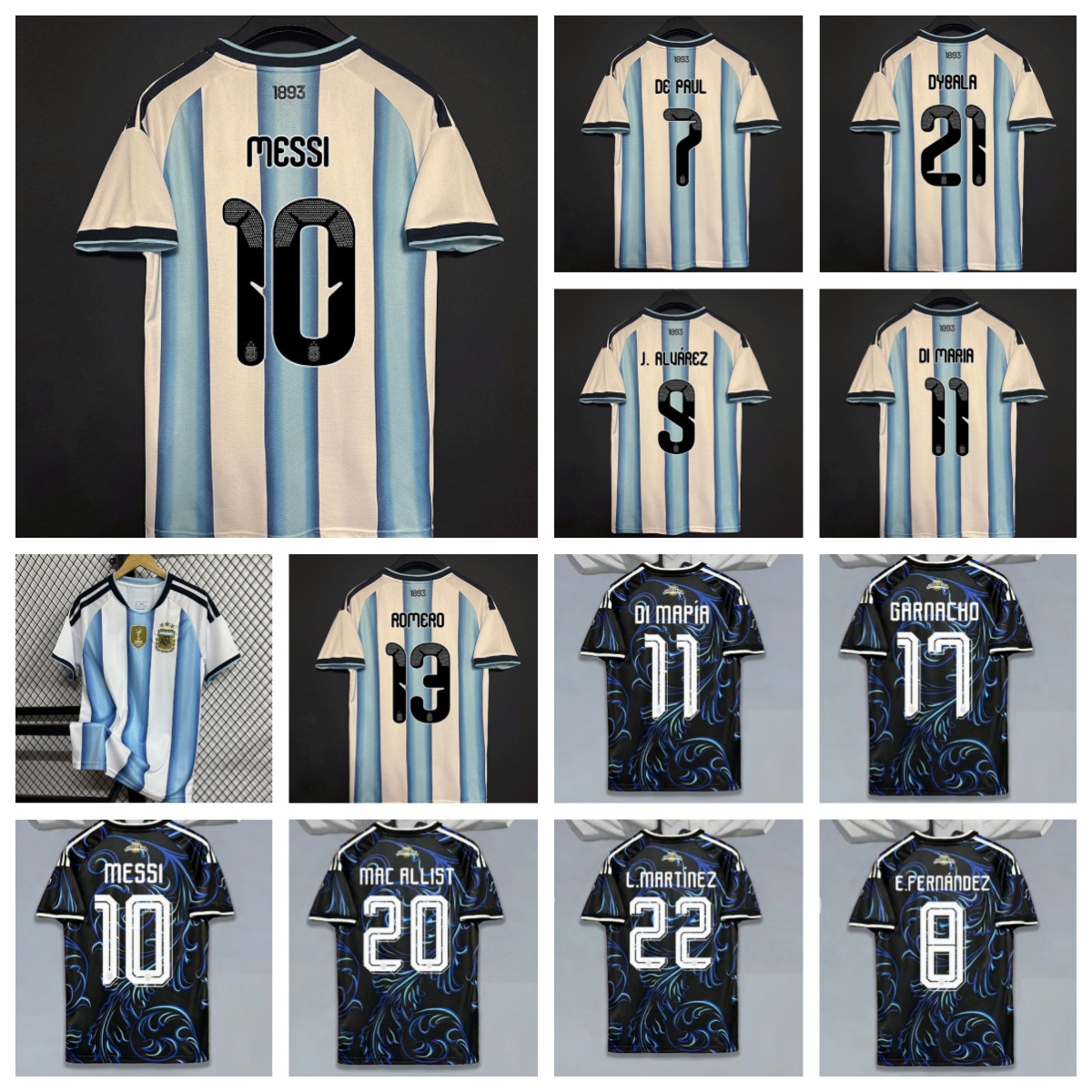 2627 Copa del Mundo Argentina fans edición de Messi 10 Dybala 21 camiseta de fútbol se puede enviar a través de la frontera