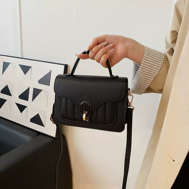 韩版复古手提小方包2025跨境新款流行质感通勤单肩包时尚斜挎女包