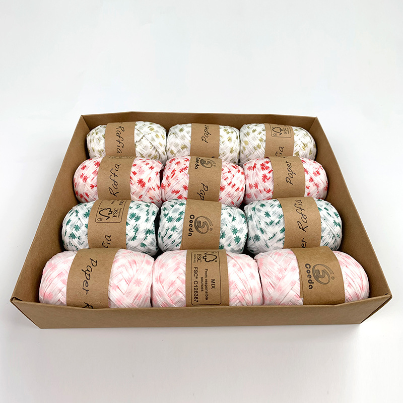 工艺纸绳礼品包装用纸绳牛皮彩色缎带装饰丝带拉菲草绳手工编织绳