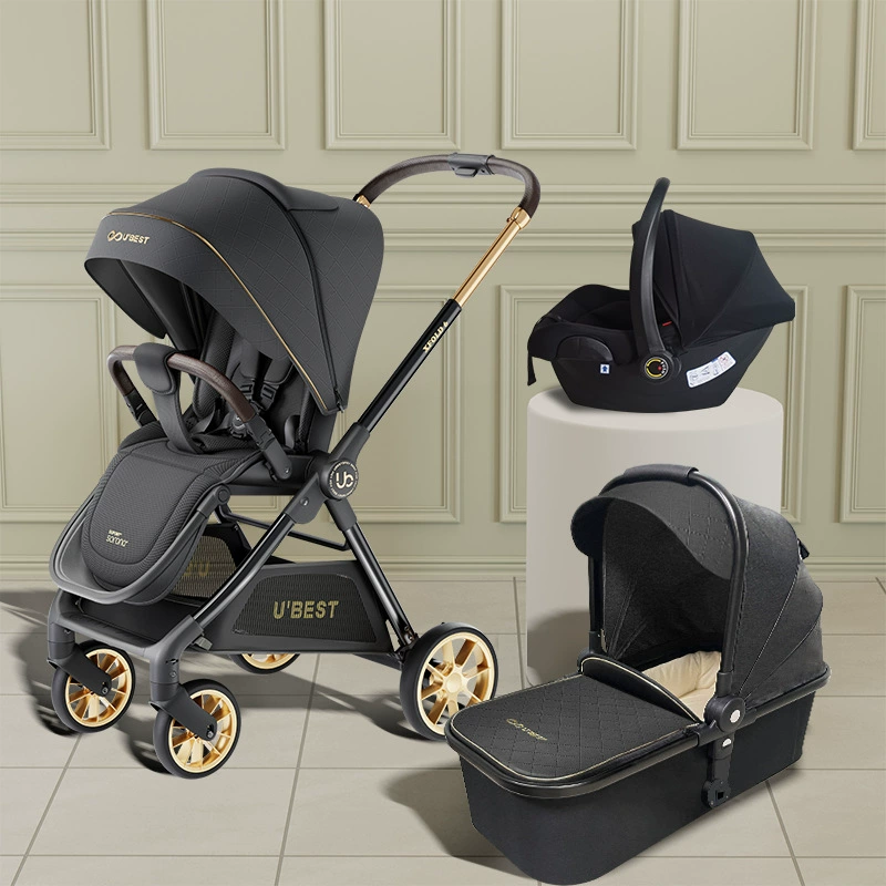 Высокий пейзаж двухсторонняя детская коляска автоматическая складная подвеска может сидеть лежа детская коляска