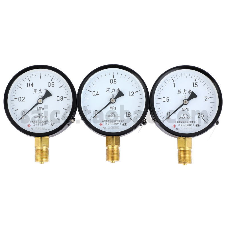 Shanghai Automation Instrument No. 4 Factory Y-100 Manómetro ordinario Manómetro de agua Manómetro de aire Manómetro de vapor