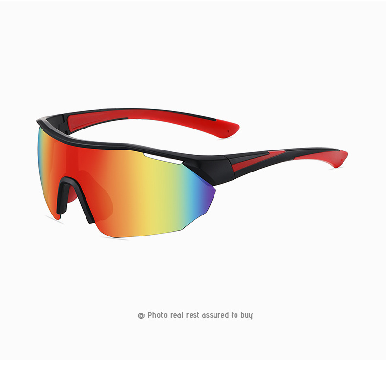 Square Glasses Style Outdoor, Travel Occasion Hip-Hop Sports Color Block Tac UV400 Protection Square Half Frame Sports Sunglasses