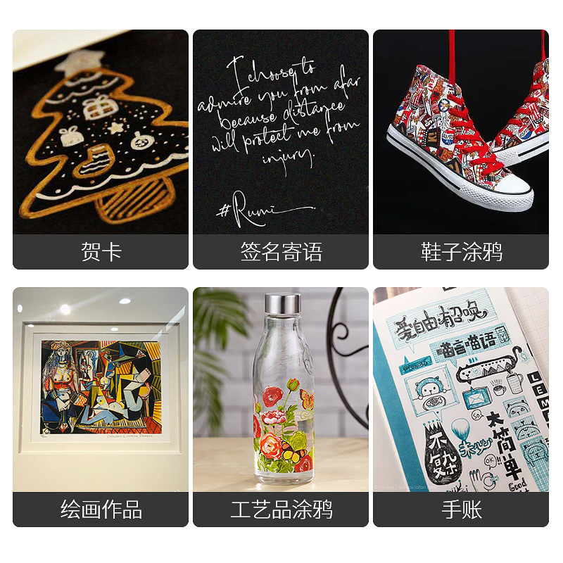 Doble cabeza redonda titular de la pluma fluorescente color clave marca marcado pluma nueva mano cuenta metal Doodle pluma