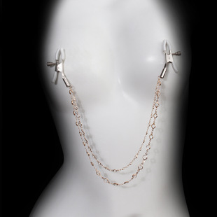 Cross-Border Jewelry Crystal Splicing Double-Headed Nipple Clamps with Edge Diamond Design High-End Unisex Sexy Body Chain Decoration