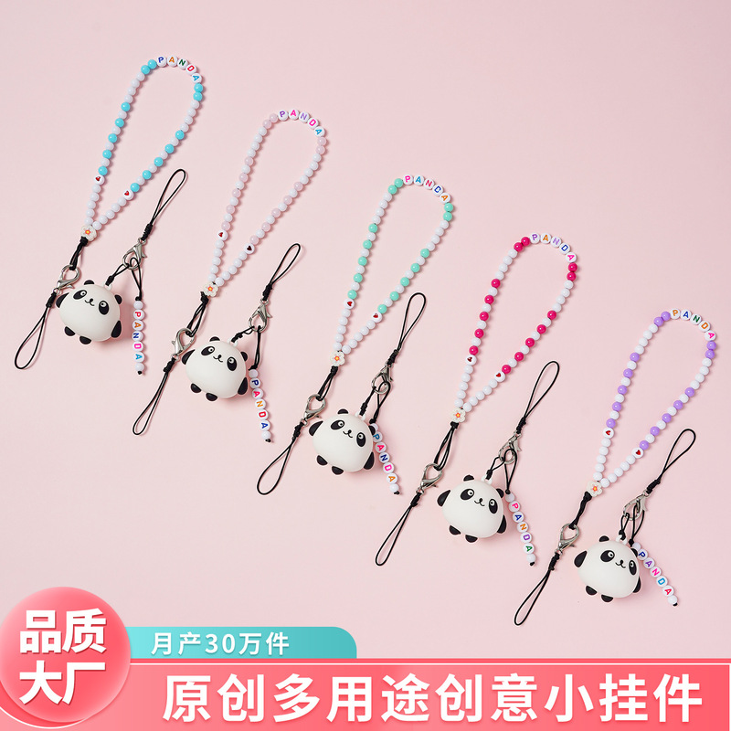 Original Panda Beaded Mobile Phone Chain Cute Cartoon Detachable Pendant Bag Pendant Keychain Ins Wrist Strap Original Panda Beaded Mobile Phone Chain Cute Cartoon Detachable Pendant Bag Pendant Keychain Ins Wrist Strap