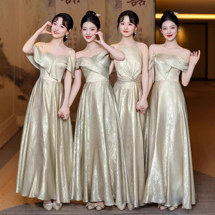 Bridesmaid's Dress Summer 2025 New High-end Sisters Group Wedding Little Women's Evening Dress Slimming Simple Long Dress