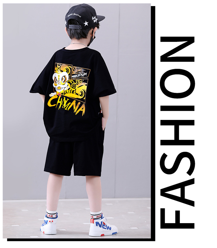 Sportssett 2023 Nye kortermede shortser for barn Sommerklær for gutter Kule og trendy_voghion.com