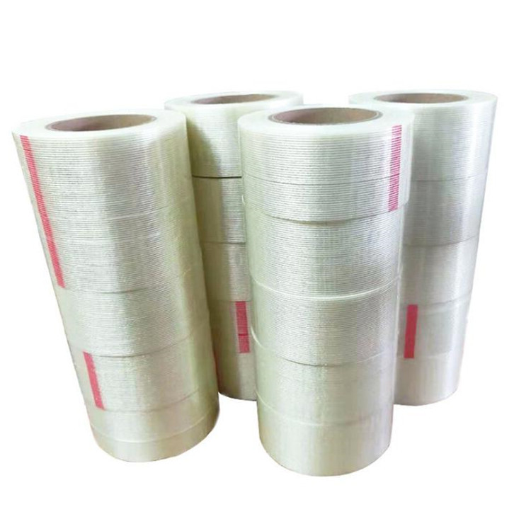 厂家销售超粘线条纤维胶带透明封箱捆扎固定胶带高粘条纹纤维胶带