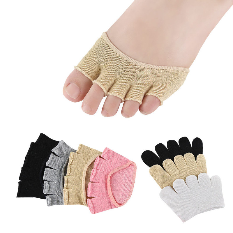 Four Seasons half feet sweat-absorbent five-finger socks bamboo fiber women's toe socks invisible open toe five-toe in stock