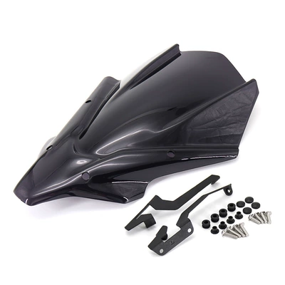 Suitable for Yamaha Mt-07 2021+ Motorcycle Height-Increasing Windscreen Acrylic Windproof Deflector Protective Wind Shield (Motorcycle front windshield) - yamaha-mt07-2021-2024-front-windshield-transparent-black