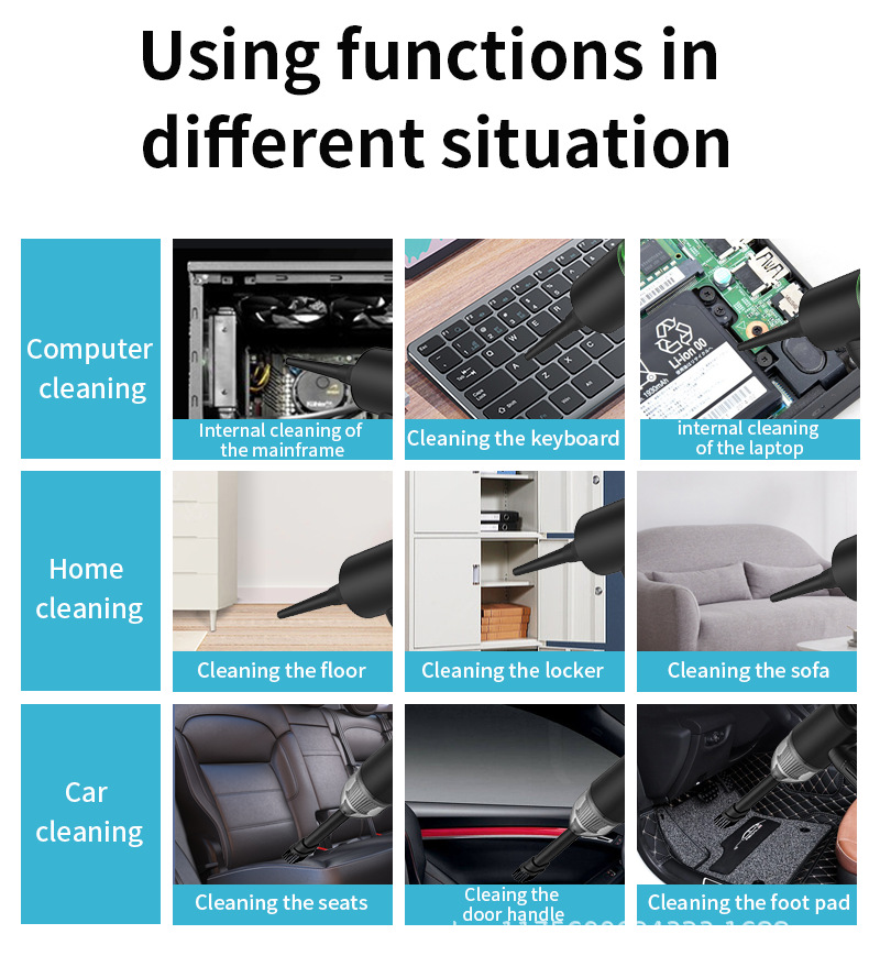 Rechargeable Car Vacuum Cleaner, Handheld, Small Size, Strong Suction, Dual-Use for Car and Home, Exclusively for Cross-Border Sales