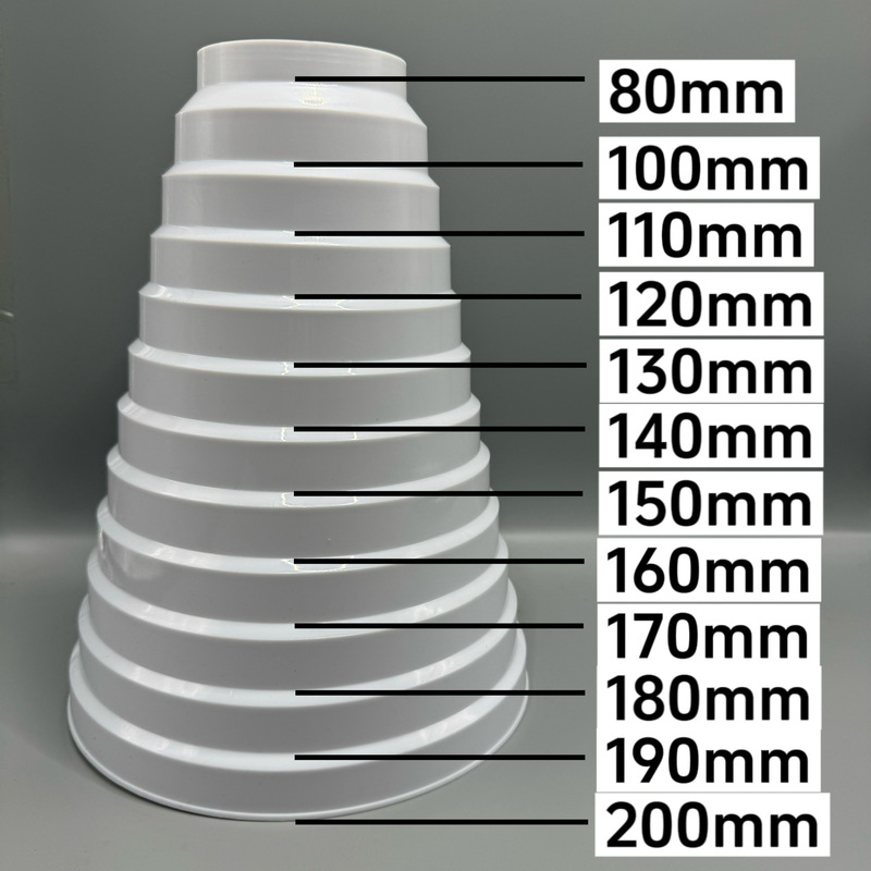 レンジフード排煙管変径リング140-180変径塔多用80-200変換サイズプラスチック家庭用|undefined