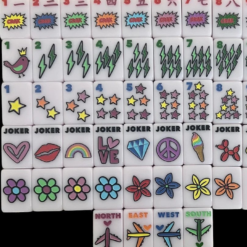 In stock: American Mahjong high-quality acrylic exquisite pattern home gift set