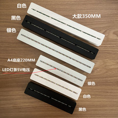 Acrylic charging and glowing advertisement display board, white ABS plastic LED office display stand, desk nameplate base