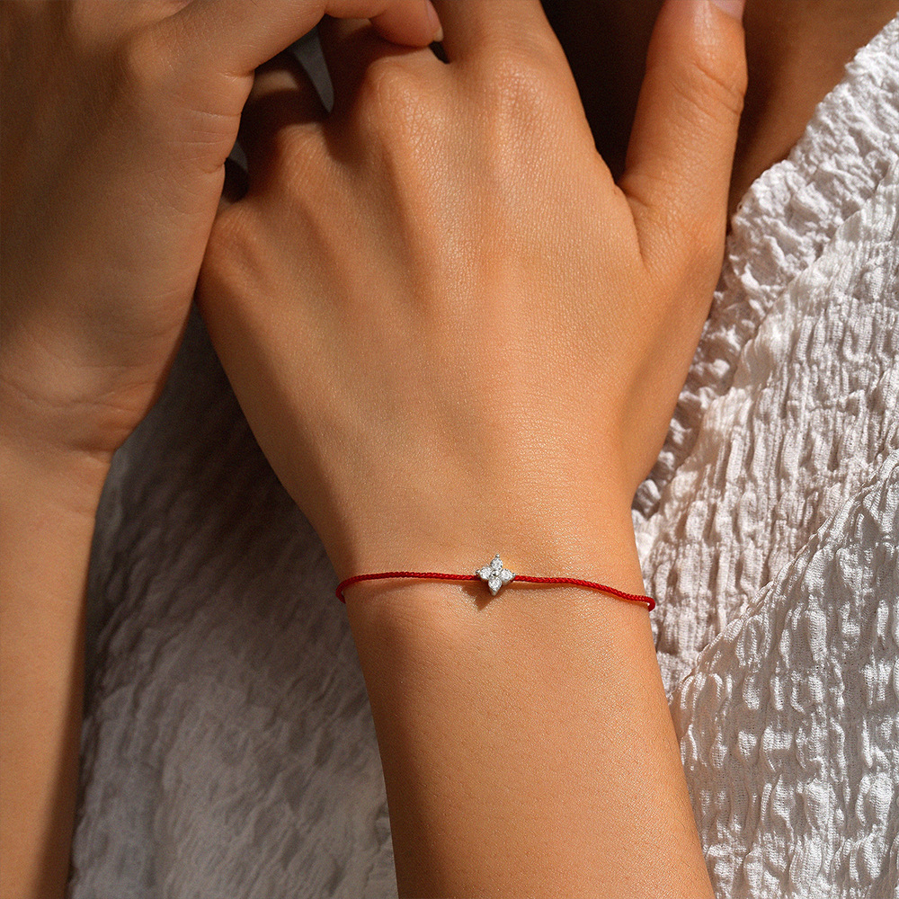 2g Weight Bracelets Classification 1 Piece Quantity Daily Occasion 925 Sterling Silver, rope Material Star Pattern Women's Gender Plating Design Simple Style Style Simple Style Star 925 Sterling Silver Rope String Bracelets Wholesale 8