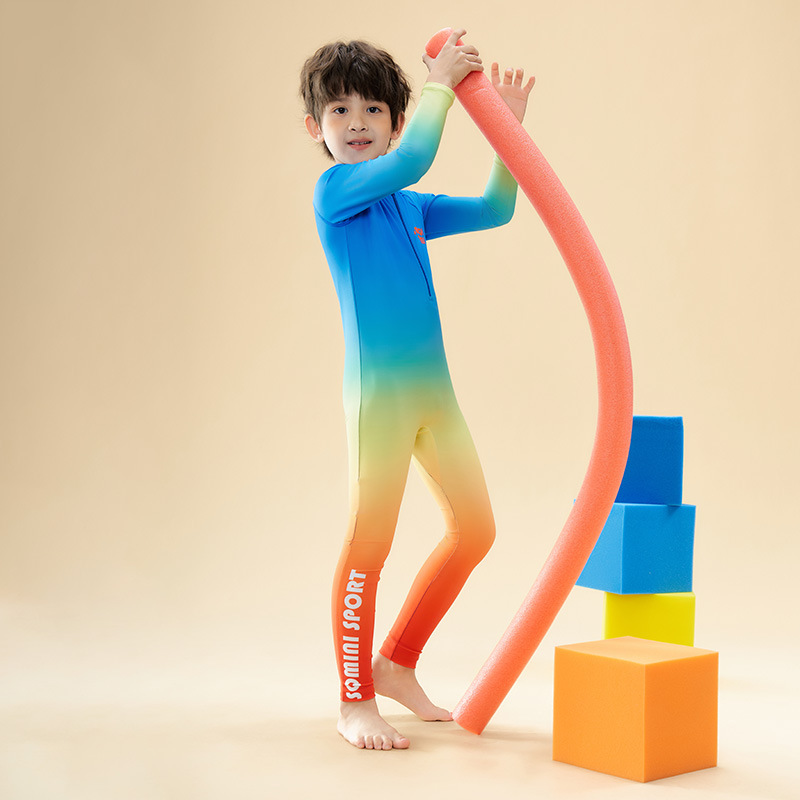 Sanqi Children's Swimsuit Boys 2025 New Long Sleeve Trousers Warm Sun-proof Swimsuit Boys Diving Suit