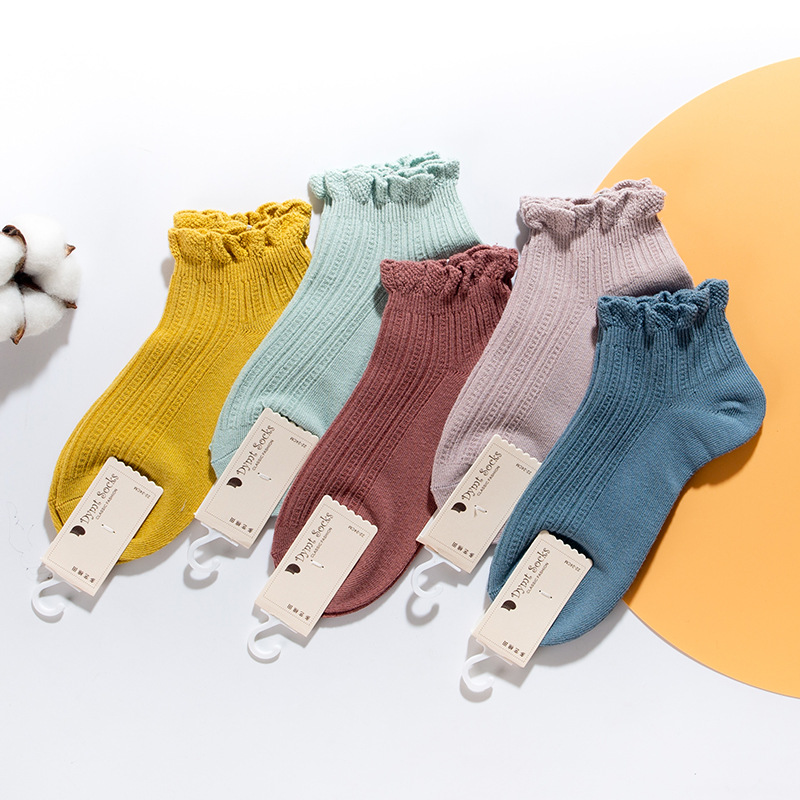 女袜可爱日系船袜ins韩版学院风木耳花边短筒袜子春夏透气短袜女|ms