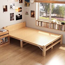 折叠床实木单人床简易办公室午休床家用出租床成人1.2m午睡硬板床
