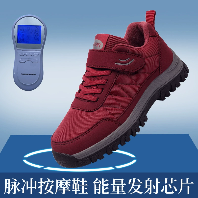 Осенняя электрическая импульсная старинная мужская обувь, нескользящая теплая Повседневная обувь для мам, тайская физиотерапевтическая прогулочная обувь, электрическая массажная обувь