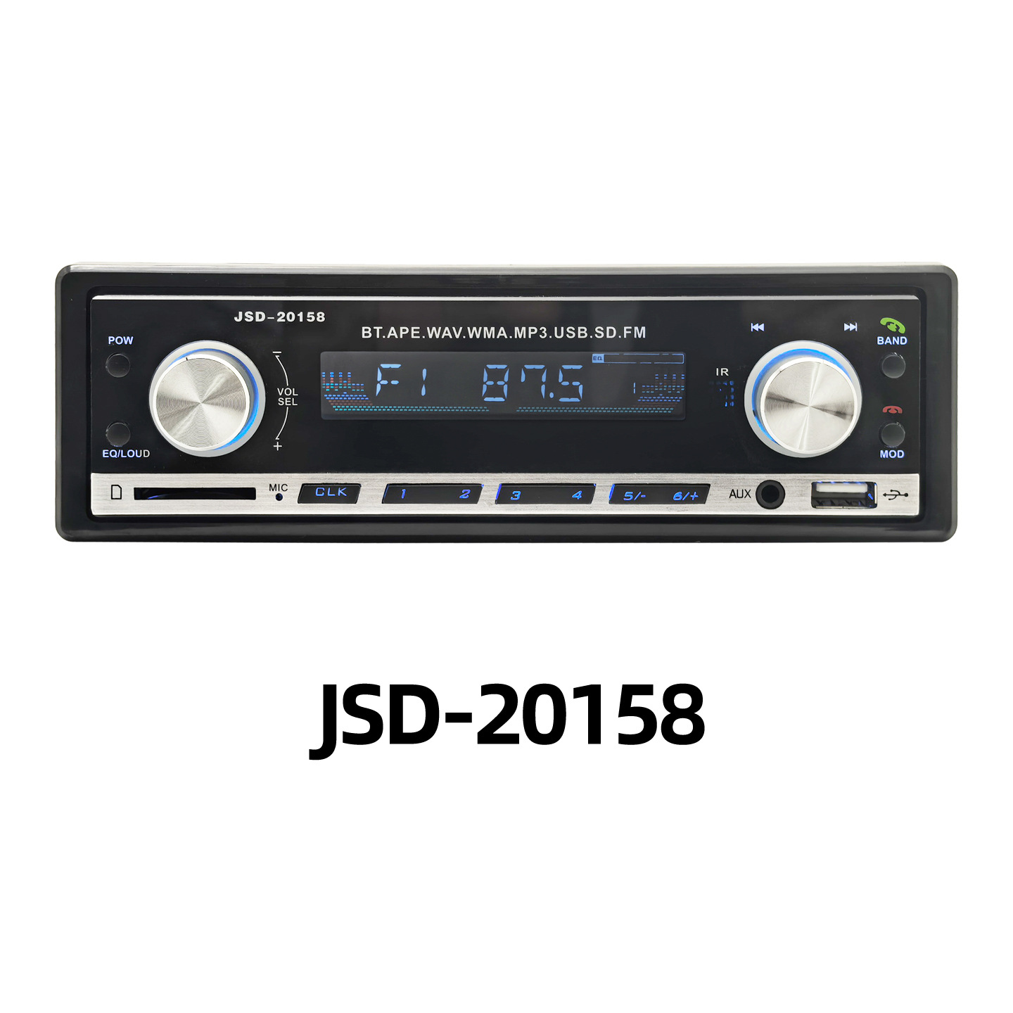 Reproductor de control de voz MP3 Bluetooth manos libres enchufable tarjeta TF doble radio de música sin pérdida U