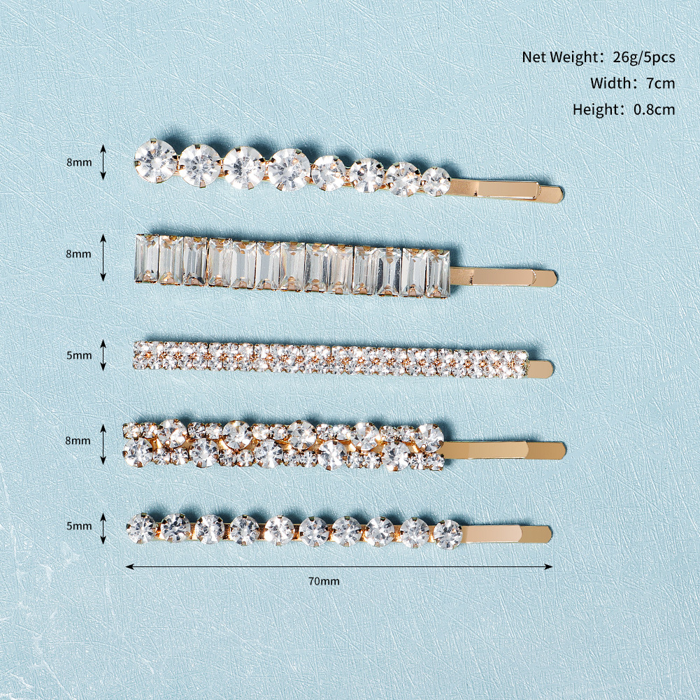 INS New Daily Bangs clip lateral rhinestone clip de pelo accesorios para el cabello chica clip lateral puesto suministro horquilla al por mayor