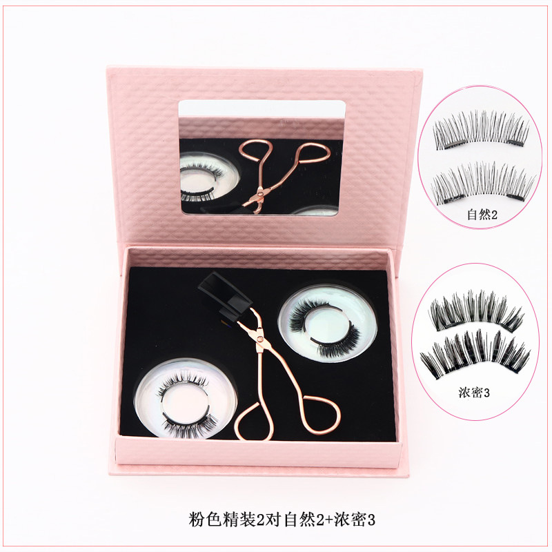 Quantum imán magnético de succión magnética sin pegamento natural largo y grueso transfronterizo pestañas falsas magnéticas populares europeas y americanas