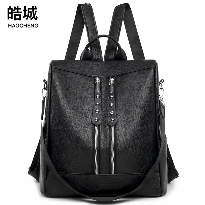 Mochila antirrobo para mujer 2024 nueva mochila de viaje al aire libre de color sólido simple y versátil bolsa de viaje urbano al por mayor