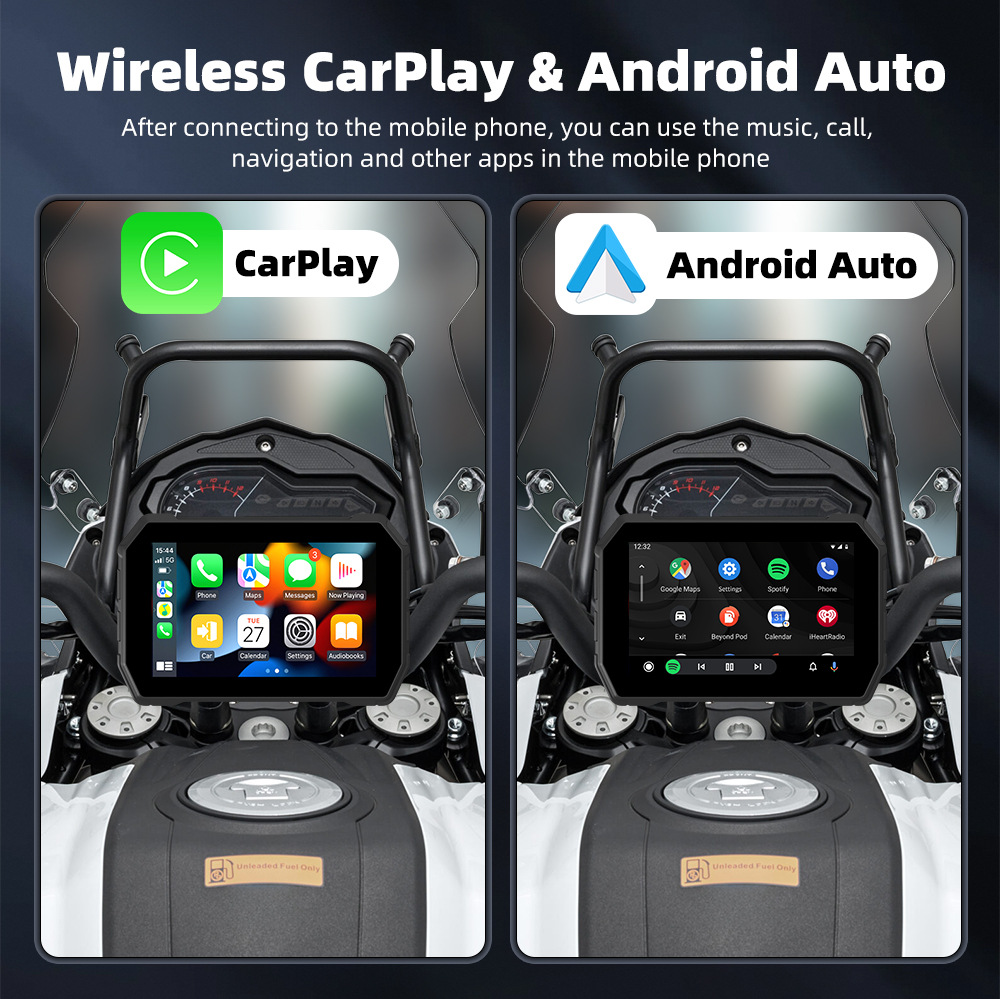 5inch Motorcycle Carplay Portable Cycling Navigation Screen Mobile Phone Carplay/Android Auto Interconnection
