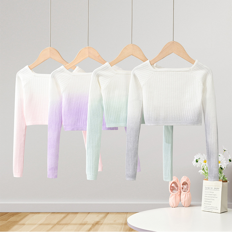 Gradient Color Kidsren's Dance Sweater, Practice Sweater, Folk Dance, Chinese Dance, Ballet, Latin Dance Clothing, Hip-Hop Dance