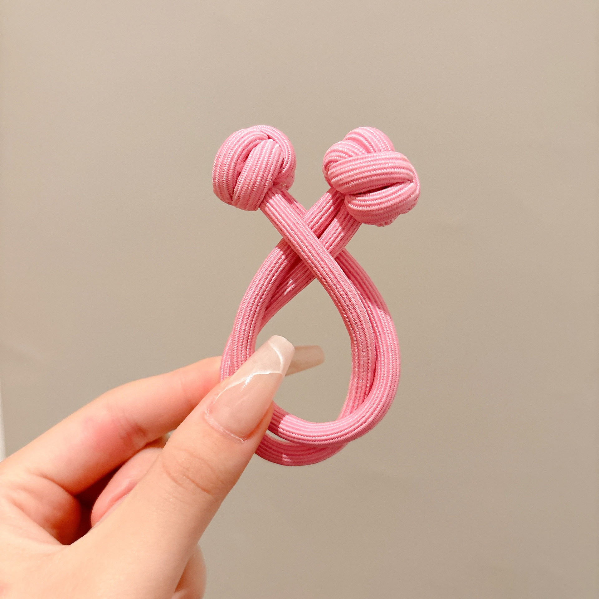 Cuerda para el cabello retro Maillard, temperamento femenino, cuerda para el cabeza duradera, banda de goma para el cabello de alta gama, tocado de lazo para el cabello de cola de caballo alta