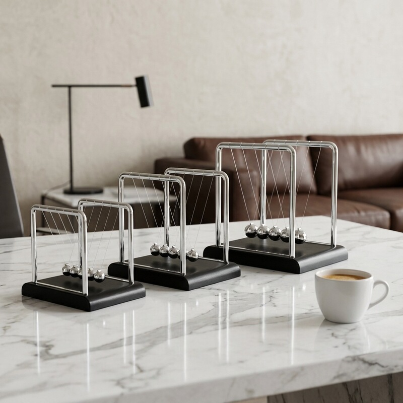 Newton's Pendulum Chaos Pendulum Metal Crafts Gifts Creative Decompression Ornaments Home Plastic Newton's Pendulum Ball