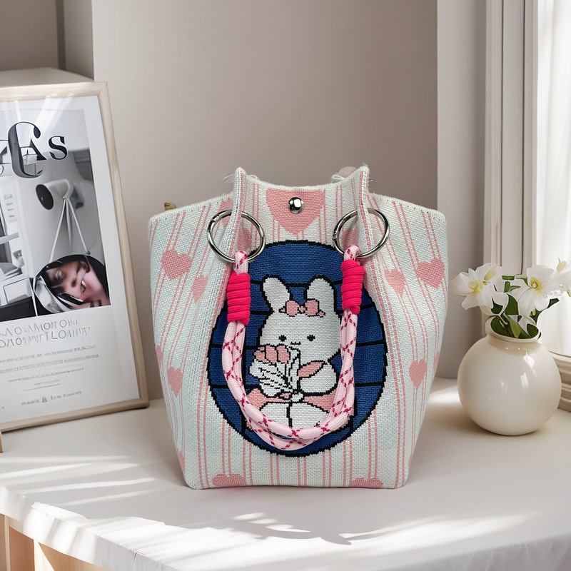 Bolso de mano de punto de todo fósforo nuevo bolso de mano para mujer que viaja al trabajo, artículos diversos, bolso bento de gran capacidad